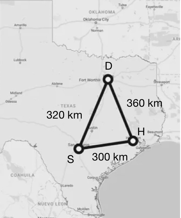Texas Triangle map